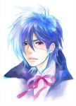  black_jack blue_hair male portrait scar simple_background tsubakien violet_eyes 