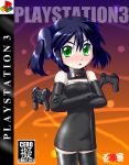  blush cd controller cover elbow_gloves game_controller gloves green_eyes kaji_sakaki personification playstation_3 product_girl ps3 thigh-highs thighhighs twintails zettai_ryouiki 