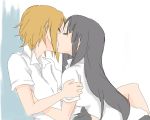  2girls akiyama_mio k-on! kiss miyo_(pixiv947253) tainaka_ritsu yuri 
