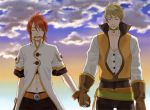  blonde_hair choker green_eyes luke_fon_fabre male namco popped_collar redhead tales_of_the_abyss vest wrong_direction 