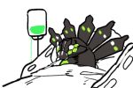  bed hospital_bed inkerton-kun intravenous_drip lowres no_humans pokemon pokemon_(game) pokemon_xy snake zygarde 
