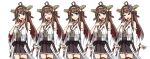  1girl :d ahoge bare_shoulders blue_eyes brown_hair closed_eyes cowboy_shot detached_sleeves double_bun facial_expressions frills hairband hand_on_own_chest headgear japanese_clothes kantai_collection kongou_(kantai_collection) long_hair nontraditional_miko open_mouth ribbon-trimmed_sleeves ribbon_trim shigure_ryuunosuke skirt smile sweatdrop thigh-highs wide_sleeves zettai_ryouiki 
