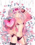  1girl aqua_eyes aqua_hair blush bubble_blowing bubblegum character_name fingerless_gloves gloves goggles goggles_on_head gun hatsune_miku hzrn_(ymj924) jacket long_hair navel revealing_clothes shooting_miku star star-shaped_pupils swimsuit symbol-shaped_pupils twintails very_long_hair vocaloid weapon 