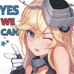  ;) ;p avatar_icon bare_shoulders black_vest blonde_hair blue_eyes blush english eyebrows eyebrows_visible_through_hair gloves hair_between_eyes head_tilt iowa_(kantai_collection) kantai_collection lemoo long_hair looking_at_viewer lowres one_eye_closed pointing pointing_at_viewer simple_background smile star star-shaped_pupils symbol-shaped_pupils tongue tongue_out tsurime upper_body vest white_background white_gloves 