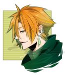  1boy archer_(fate/extra) brown_hair cigarette ear_ornament fate/grand_order fate_(series) green_eyes orange_hair short_hair solo 