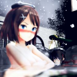  2girls 3d highres kantai_collection looking_at_viewer maya_(kantai_collection) mikumikudance multiple_girls onsen shaded_face shigure_(kantai_collection) sierra_(ws) 