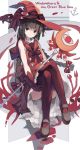  1girl dress english hat looking_at_viewer oounabara_to_wadanohara red_legwear solo wadanohara witch_hat 