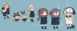  abukuma_(kantai_collection) ahoge akebono_(kantai_collection) animal_ears bangs bell braid character_request coat commentary_request earmuffs flower hair_bell hair_between_eyes hair_flower hair_ornament hair_rings hands_in_pockets headgear kantai_collection kneehighs long_hair otoufu rabbit_ears self_hug shimakaze_(kantai_collection) side_ponytail supply_depot_hime translation_request twintails unryuu_(kantai_collection) ushio_(kantai_collection) wind winter_clothes winter_coat yukikaze_(kantai_collection) 