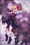  &gt;:d :d blonde_hair dai hair_ribbon highres open_mouth outstretched_arms red_eyes ribbon rumia shirt short_hair skirt smile spread_arms touhou vest 