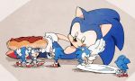  arm_support chiro_(pez777) gloves hot_dog licking_lips lying multiple_persona on_side plate sonic sonic_the_hedgehog tongue tongue_out 