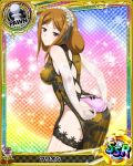  1girl artist_request brown_eyes brown_hair card_(medium) character_name chess_piece chinese_clothes high_school_dxd marion_(high_school_dxd) official_art pawn solo thigh-highs trading_card underwear 