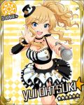  1girl card_(medium) character_name hat idolmaster idolmaster_cinderella_girls microphone mini_hat official_art ootsuki_yui ponytail 