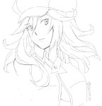  1girl alisa_ilinichina_amiella cabbie_hat comic god_eater hat long_hair looking_at_viewer monochrome open_mouth saion simple_background sketch solo upper_body white_background 