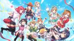  6+girls \m/ animal_ears aqua_eyes armpits arms_up ayase_eli black_hair blonde_hair blue_eyes blue_hair blush brown_hair cat_ears cat_tail double_\m/ earrings feathers finger_to_chin fingerless_gloves gloves green_eyes grin hair_ribbon hat hoshizora_rin jewelry koizumi_hanayo kousaka_honoka looking_at_viewer love_live!_school_idol_project minami_kotori mini_hat mini_top_hat minyon multiple_girls navel nico_nico_nii nishikino_maki one_eye_closed one_side_up open_mouth orange_hair ponytail purple_hair red_eyes redhead ribbon skirt skirt_tug smile sonoda_umi sparkle streamers striped striped_legwear tail thigh-highs top_hat toujou_nozomi twintails violet_eyes wand wavy_mouth witch_hat yazawa_nico yellow_eyes 