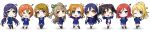  6+girls :&gt; :3 \m/ absurdres aqua_eyes ayase_eli black_hair blonde_hair blue_eyes blue_hair blush_stickers brown_hair chibi double_\m/ flying_sweatdrops green_eyes grin hair_ribbon hand_on_hip heart highres hoshizora_rin koizumi_hanayo kousaka_honoka long_image looking_at_viewer love_live!_school_idol_project minami_kotori minyon multiple_girls musical_note nico_nico_nii nishikino_maki one_eye_closed one_side_up open_mouth orange_eyes orange_hair pantyhose plaid plaid_skirt playing_with_own_hair pleated_skirt ponytail purple_hair red_eyes redhead ribbon school_uniform skirt smile sonoda_umi sparkle tarot thigh-highs toujou_nozomi twintails violet_eyes wide_image yazawa_nico yellow_eyes 