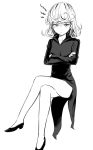 1girl crossed_arms one-punch_man short_hair simple_background solo tatsumaki white_background zaxwu 