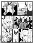 comic drawing elbow_gloves gloves hairband kantai_collection microskirt monochrome sailor_collar shimakaze_(kantai_collection) skirt solo_focus striped striped_legwear tablet translation_request white_gloves yapo_(croquis_side) 