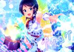  1girl blue_eyes blue_hair hair_ornament hairclip idolmaster idolmaster_dearly_stars ima_(lm_ew) mizutani_eri short_hair smile solo 