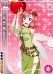  apple blush character_name dress love_live!_school_idol_festival love_live!_school_idol_project nishikino_maki pixie purple_eyes redhead short_hair sky wings 