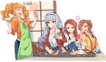  absurdres apron food futami_mami highres idolmaster minase_iori shijou_takane takatsuki_yayoi twintails 