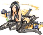  1girl :o blue_eyes f-16_fighting_falcon jet_engine mecha_musume ponytail rocket simple_background sitting sketch tommy830219 wariza wet white_background wings 