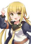  blonde_hair blush kantai_collection long_hair personification satsuki_(kantai_collection) seifuku smile twintails yellow_eyes 