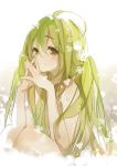  1girl ahoge green_eyes green_hair hajida hatsune_miku long_hair looking_at_viewer nude solo vocaloid 