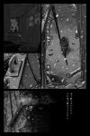  1girl breath comic itou_korosuke kantai_collection monochrome snowing solo stairs translation_request 