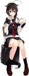  1girl bowl chopsticks kantai_collection official_art shigure_(kantai_collection) sitting 