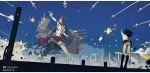  2015 2girls :o arm_up ass bangs battlefield black_hair black_legwear black_skirt blue_sky breast_padding brown_hair cannon character_request cherry_blossoms clouds condensation_trail copyright_name dated debris detached_sleeves dutch_angle explosion flower giantess hair_flower hair_ornament headgear holster kantai_collection kneehighs lan_se_fangying legs_apart long_hair machinery miniskirt motion_blur multiple_girls outdoors outstretched_arm panties pantyshot pantyshot_(standing) paper pleated_skirt pointing pole red_eyes red_skirt rope single_thighhigh skirt skirt_lift sky smoke standing thigh-highs thigh_holster thigh_strap turret underwear very_long_hair watermark web_address white_blouse white_panties wind wind_lift yamato_(kantai_collection) 