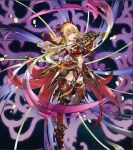  armor bare_shoulders blonde_hair granblue_fantasy lord_of_vermilion midriff minaba_hideo navel official_art red_eyes sword thigh-highs vira weapon 