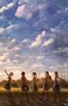  5girls clouds highres multiple_girls original sakimori_(hououbds) school_uniform sky 