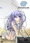  dreamcast dreamcast-tan purple_hair television 