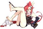  anti-materiel_rifle barefoot bikini_top boots feet fingerless_gloves gloves gun hair_ornament hotpants legs ponytail red_hair redhead rifle scarf short_shorts shorts skull sniper_rifle soles tengen_toppa_gurren_lagann weapon work_in_progress yoko_littner yoko_ritona 