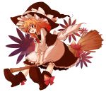  am_(going_nowhere) bad_id blonde_hair boots braid broom broom_riding fang hat kirisame_marisa short_hair solo toco touhou witch_hat 