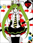  crossing green_hair hatsune_miku heterochromia long_hair necktie railroad_crossing railway_signal red_eyes road_sign sign skirt stop_sign striped thigh-highs thighhighs traffic_light twintails ucocco vocaloid yellow_eyes zettai_ryouiki 