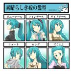  braid chart face forehead hatsune_miku highres hood lastswallow ponytail short_hair side_ponytail single_braid smile twintails vocaloid wink 