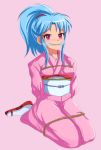  blue_hair bondage botan_(yu_yu_hakusho) gag kimono pink_eyes ponytail sigurdhosenfeld yu_yu_hakusho 