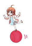  baseball brown_eyes brown_hair chibi dress kouji_(campus_life) last_order polka_dot short_hair simple_background to_aru_majutsu_no_index 