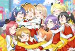  6+girls ayase_eli brown_hair highres hoshizora_rin koizumi_hanayo kousaka_honoka looking_at_viewer love_live!_school_idol_project love_live!_the_school_idol_movie minami_kotori multiple_girls nishikino_maki orange_hair smile sonoda_umi sunny_day_song toujou_nozomi yazawa_nico 