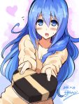  1girl blue_eyes blue_hair cu-no kikyou-0423 kohitsuji_ai long_hair solo valentine 
