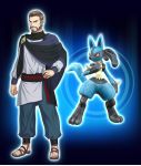  full_body jake_(pokemon) lucario official_art pokemon pokemon_(creature) pokken_tournament 