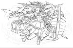  1girl absurdres highres lineart monochrome noah_(p&amp;d) official_art puzzle_&amp;_dragons solo 