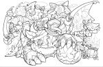  absurdres dragon drawn_joker_(p&amp;d) highres lineart monochrome official_art puzzle_&amp;_dragons 