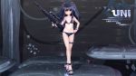  1girl 3d bikini choujigen_game_neptune_mk2 english gs-mantis gun highres navel neptune_(series) rifle shin_jigen_game_neptune_vii sniper_rifle solo swimsuit uni_(choujigen_game_neptune) weapon 