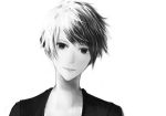  1girl commentary greyscale head_tilt light_smile looking_at_viewer monochrome original portrait sakimori_(hououbds) short_hair simple_background sketch solo white_background 