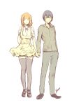  1boy 1girl absurdres artist_request blonde_hair character_request drawfag highres source_request white_background 