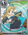  1girl artist_request asia_argento bishop_(chess) blonde_hair card_(medium) character_name chess_piece cross falling green_eyes high_school_dxd luggage nun official_art solo surprised trading_card 