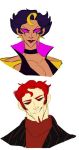  1boy 1girl airachnid artist_request dark_skin earrings facial_hair female goatee knock_out male personification purple_hair redhead source_request tagme transformers transformers_prime 