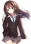  blush brown_hair green_eyes idolmaster idolmaster_cinderella_girls long_hair seifuku shibuya_rin smile 